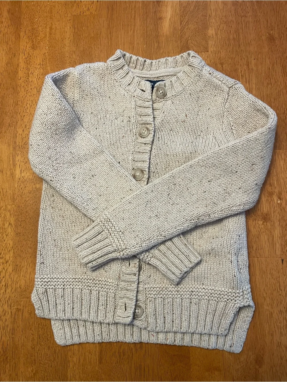GAP Kids Heather Beige Button-Front Knit Cardigan Sweater